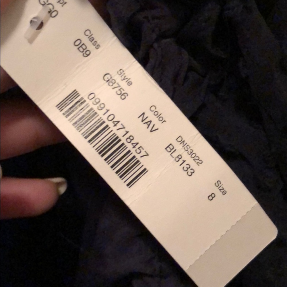 J crew navy tiered shoulder tie dress - Picture 6 of 6